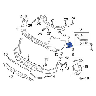 Hyundai OE - Rear Left Bumper Cover Support Rail