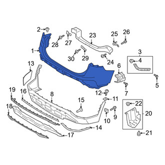 Hyundai OE - Rear Upper Bumper Cover