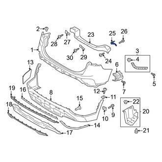 Hyundai OE - Rear Left Bumper Impact Bar Bracket