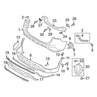 Hyundai OE - Rear Upper Bumper Impact Bar Bracket