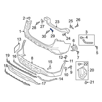 Hyundai OE - Rear Lower Center Bumper Impact Bar Bracket