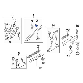 Hyundai OE - Body A-Pillar Trim Panel Clip