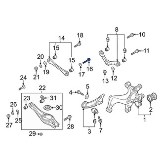 Hyundai OE - Upper Outer Suspension Control Arm Bolt