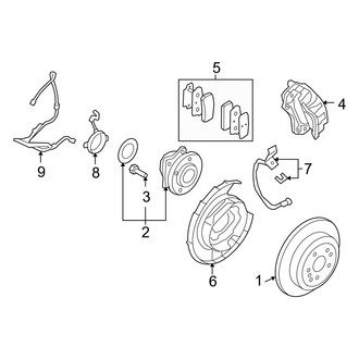 Hyundai OE - Rear Suspension - Brake Components (GLS / Limited AWD)