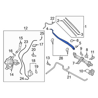 Hyundai OE - Front Left Wiper Arm