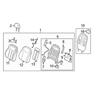 Hyundai OE - Seats & Tracks - Driver Seat Components (Seat Back Components)