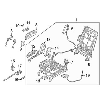 Hyundai OE - Seats & Tracks - Second Row Seats (40% Side, Bench Seat, Seat Frame Components)