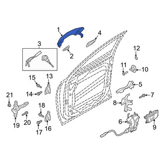 Hyundai OE - Front Left Outer Exterior Door Handle