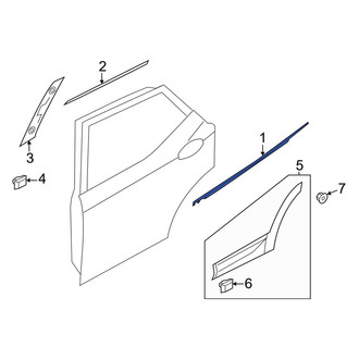 Hyundai OE - Front Left Door Belt Molding