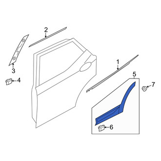 Hyundai OE - Rear Left Door Molding