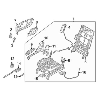 Hyundai OE - Seats & Tracks - Second Row Seats (Captain Chairs, Passenger Side, Seat Frame Components)