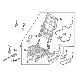 Hyundai OE - Seats & Tracks - Second Row Seats (Captain Chairs, Driver Side, Seat Frame Components)