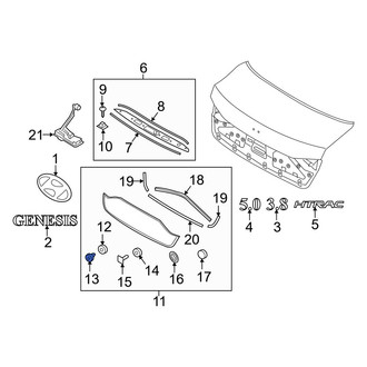 Hyundai OE - Body C-Pillar Trim Panel Clip