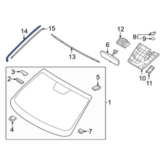 Hyundai OE - Front Left Windshield Molding