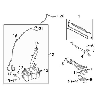 Hyundai OE - Windshield - Wiper & Washer Components (Limited / SE / SEL / SEL Premium)