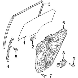 Hyundai OE - Rear Door - Glass & Hardware