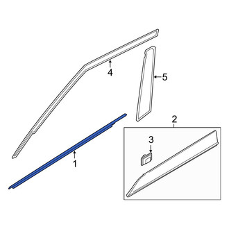 Hyundai OE - Front Left Door Belt Molding