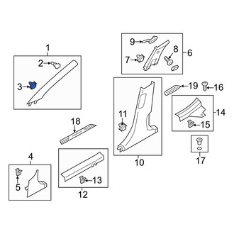 Hyundai OE - Windshield Molding Clip