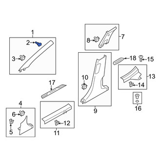 Hyundai OE - Body A-Pillar Trim Panel Clip