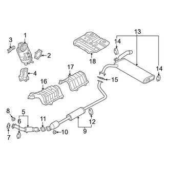 Hyundai OE - Exhaust System - Exhaust Components (FWD 1.6L)