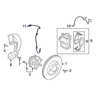 Hyundai OE - Front Right ABS Wheel Speed Sensor