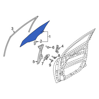 Hyundai OE - Rear Left Door Glass