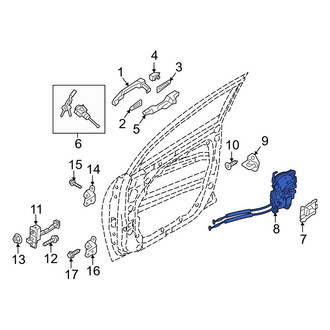 Hyundai OE - Front Right Door Latch Assembly