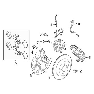 Hyundai OE - Rear Suspension - Brake Components (FWD)