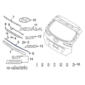 Hyundai OE - Center Liftgate Finish Panel Seal