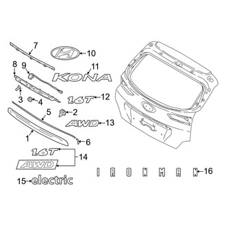 Hyundai OE - Lift Gate - Exterior Trim