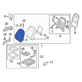 Hyundai OE - Front Left Seat Back Cushion Cover