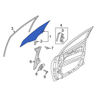 Hyundai OE - Front Right Door Glass