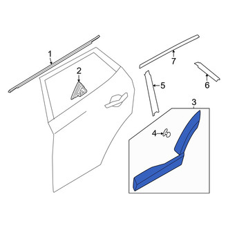 Hyundai OE - Rear Left Door Molding