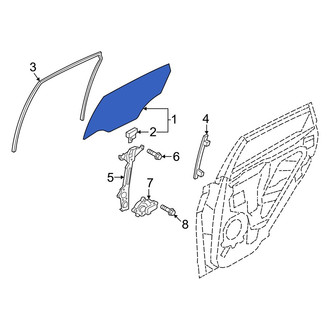 Hyundai OE - Front Right Door Glass