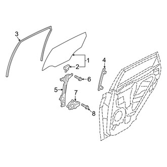 Hyundai OE - Rear Door - Glass & Hardware