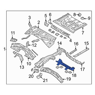 Hyundai OE - Rear Lower Center Floor Pan Crossmember