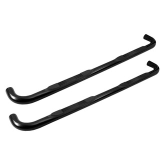 Iconic Accessories® - 3" Cab Length Black Round Tube Step Bars