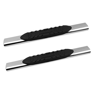 Iconic Accessories® - 5" Cab Length Polished Oval Straight Step Bars