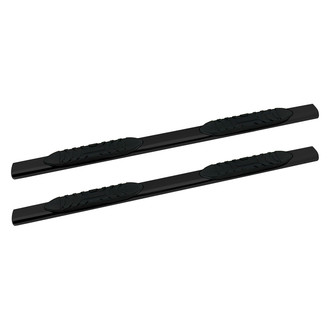 Iconic Accessories® - 5" Cab Length Black Oval Straight Step Bars