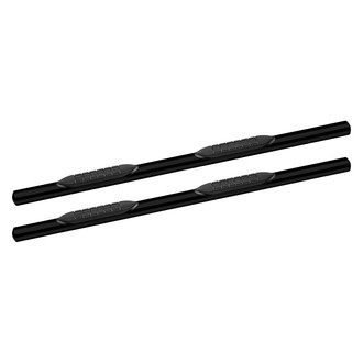 Iconic Accessories® - 5" Cab Length Black Oval Step Bars with 30 Degree Bend