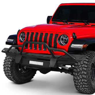 iD Select® - Full Width Black Powder Coated Front Pre-Runner Bumper with Pre-Runner Guard