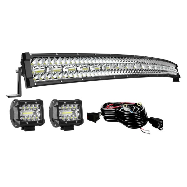 iD Select® - 50" 1032W Curved Triple Row Combo Beam LED Light Bar, with Two 4" Lights, Full Set