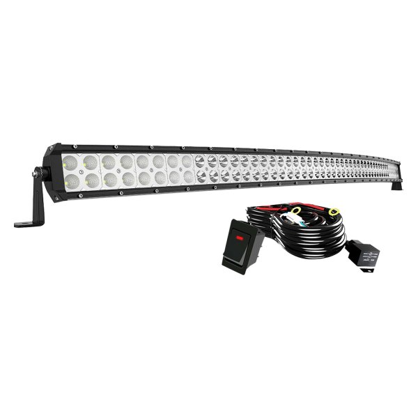 iD Select® - 52" 300W Curved Dual Row Combo Spot/Flood Beam LED Light Bar, with Wiring Kit, Full Set
