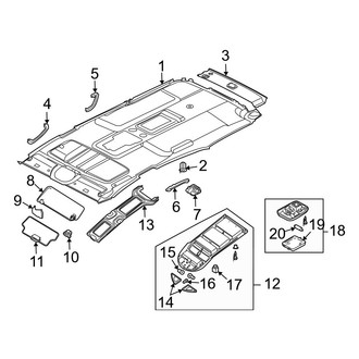 Infiniti OE - Roof - Interior Trim (W/O Sunroof)