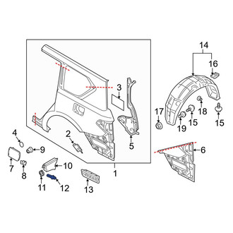 Infiniti OE - Rear Fuel Door Latch