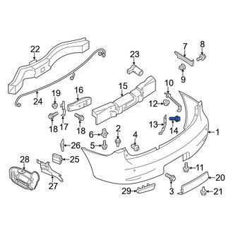 Infiniti OE - Rear Bumper Cover Bolt