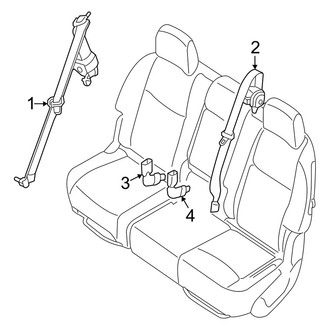 Infiniti OE - Restraint Systems - Second Row Seat Belts (8 Passenger)