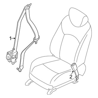 Infiniti OE - Restraint Systems - Second Row Seat Belts (7 Passenger)