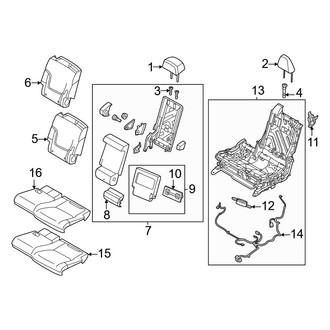 Infiniti OE - Seats & Tracks - Second Row Seats (60% Side, 8 Passenger, Seat Components)