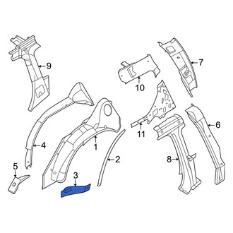 Infiniti OE - Front Left Wheel Housing Side Panel Seal